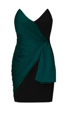 JILL JILL STUART Strapless Cocktail Mini Dress Satin Sheath Teal Black Size 4